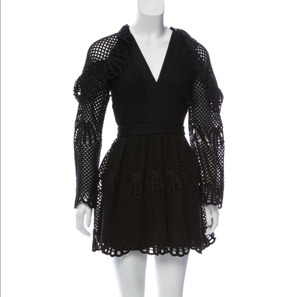 Self-portrait crochet mini dress